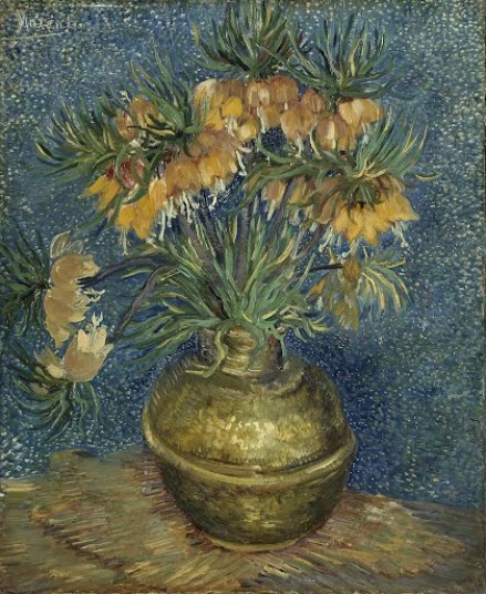 Imperial Fritillaries in a Copper Vase - Small